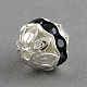Round Brass Glass Rhinestone Beads KK-S130A-01-2