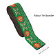 Gorgecraft 1バンドル7mの長さの花の刺繍されたジャカードリボンヴィンテージ織りトリム2インチ幅の装飾用生地（緑） SRIB-GF0001-02C-4