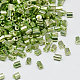 Lime Green Dyed 11/0 Electroplate Glass Two Cut Iris Round Seed Beads X-SEED-A014-11-QA06-1