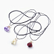 Adjustable Cloth Flower Pendant Necklaces NJEW-JN02238-M-1