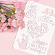 FINGERINSPIRE Happy Mother's Day Painting Stencil 11.7x8.3 inch Hollow Out Flower Kettle Craft Stencil Reusable Footprints Love Envelope Stencil Template for Painting on Scrapbook Fabric Tiles DIY-WH0396-0041-3