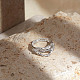 Shegrace anelli regolabili con ramo in argento sterling placcato rodio JR833A-4
