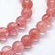Chapelets de perles en verre de quartz de cerise X-G-I199-28-6mm-3