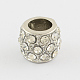 Platinum Plated Alloy Rhinestone Beads ALRI-R050-23-1