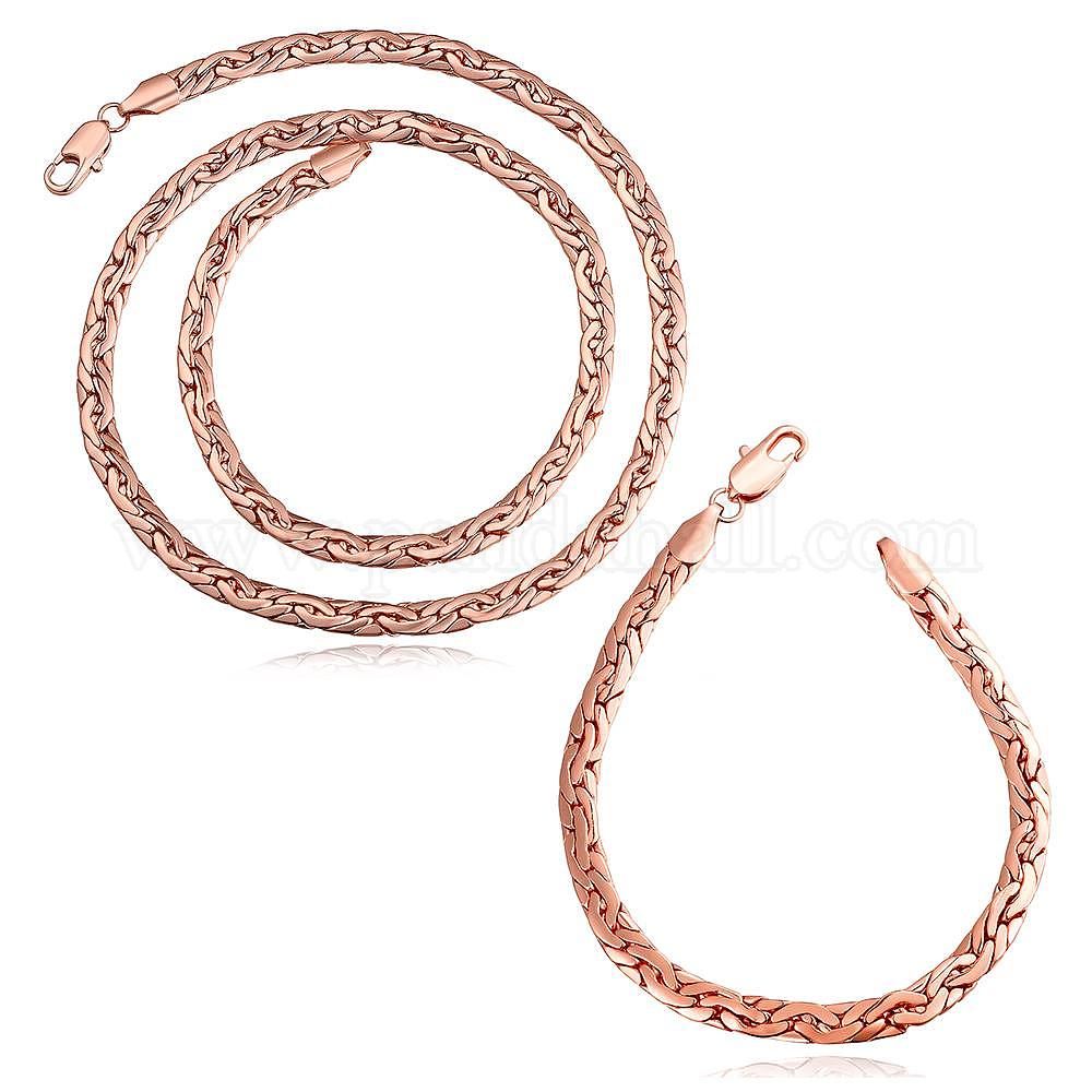 Wholesale Real Rose Gold Plated EcoFriendly Brass Rope Chain Jewelry
