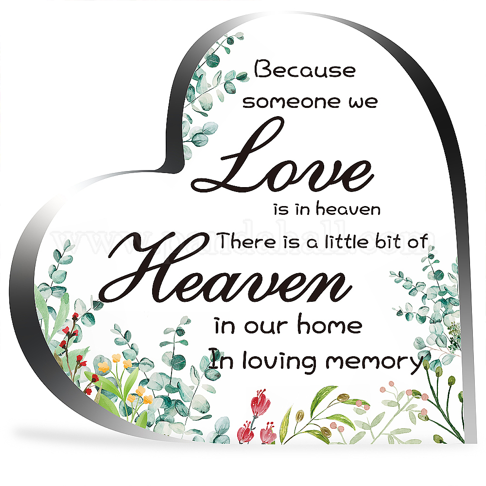 Wholesale CREATCABIN Acrylic Heart Memorial Gift Flowers Leaves ...