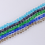 Cristallo austriaco imitazione 5301 bicone perline, sfaccettate perle di vetro fili, colore misto, 2x3mm, Foro: 0.5 mm, circa 160~180pcs/filo, 16.54 pollice ~ 17.32 pollici (42~44 cm)