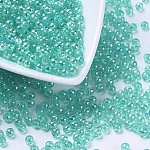 Perles acryliques transparentes écologiques, ronde, couleur ab , turquoise moyen, 4mm, Trou: 1.5mm, environ 1700 pcs/50 g