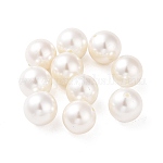 Perles de coquille semi-percée, ronde, blanc, 12mm, Trou: 1mm