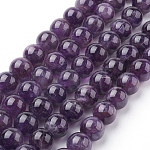 Chapelets de perles en améthyste naturelle, ronde, 12mm, Trou: 1mm, Environ 16 pcs/chapelet, 7.6 pouce