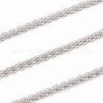 Железа ячеистой сети цепи цепи, несварные, с катушкой, платиновый цвет, цепи: 2.5 мм, около 328.08 фута (100 м) / рулон