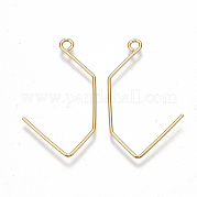 Brass Earring Hooks KK-T038-421G