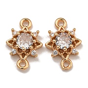 Подвески-звездочки из латуни с кубическим цирконием KK-U037-32G-01