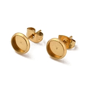 Плоские круглые серьги-гвоздики из нержавеющей стали 304 STAS-I323-10mm-G02