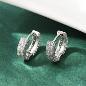 Латунные серьги-кольца из прозрачного кубического циркония EJEW-S277-09P-A