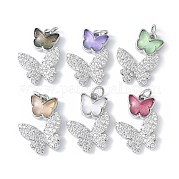 Подвески из латуни микропаве с фианитами и стеклом KK-F892-49P