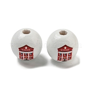 Набивные деревянные европейские бусины WOOD-L020-D02