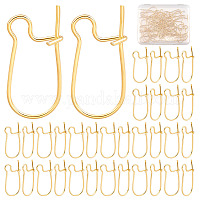 50Pcs/Box Kidney Earring Hooks 18K Gold Plated Kidney Ear Wires