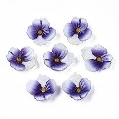 Abalorios de plástico, flor, azul pizarra oscuro, 20x19.5x5mm, agujero: 1 mm