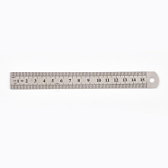 301 righello in acciaio inossidabile anti-ossidazione, Strumento metrico di precisione bifacciale di precisione da 15/20/30 cm per scuola e materiale didattico, colore acciaio inossidabile, 174x19x0.5mm