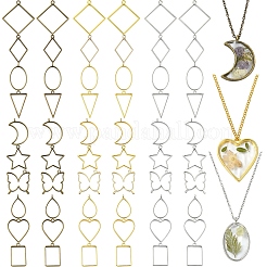 20 Stück 10 Stile Rack-Plating-Legierung offene Rückseite Lünette Anhänger&nbsp;FIND-YW0005-29