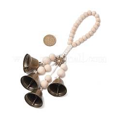 Cloche en fer et pendentifs décoratifs en alliage de style tibétain&nbsp;HJEW-JM003371-04