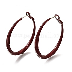 Boucles d'oreilles créoles en alliage et 925 en argent sterling&nbsp;EJEW-Q013-05A