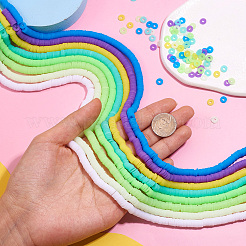 8 Strang handgemachte Polymer Clay Perlenstränge aus Imitat-Gelee&nbsp;CLAY-TA0001-47B