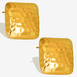 Elegante strukturierte quadratische Ohrstecker aus 304 Edelstahl&nbsp;QF1514-2