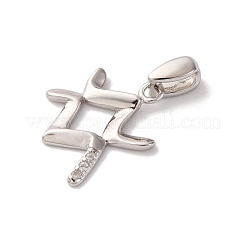 925 pendente in argento sterling con micro pavé di zirconi trasparenti&nbsp;STER-H117-01P-11