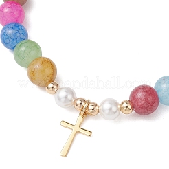 Braccialetti con ciondolo a croce minuscola in acciaio inossidabile 304&nbsp;BJEW-JB13329