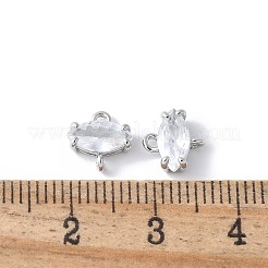 Breloques de connecteur en laiton pavé de zircone cubique&nbsp;KK-F892-53P-12