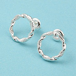 304 Edelstahl Hohlring Ohrstecker für Damen&nbsp;EJEW-N907-003S