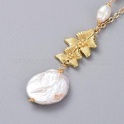 Colliers à pendentif perle keshi perle baroque naturelle&nbsp;NJEW-JN02652