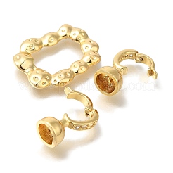 Messing Micro Pave klare Zirkonia Falte über Verschlüsse&nbsp;KK-K389-026G