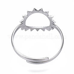 Anello polsino aperto con sole in acciaio inossidabile 304 anti-ossidazione&nbsp;RJEW-T023-84P