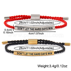 2 pulsera con dije de acero inoxidable 304 con frase motivacional 