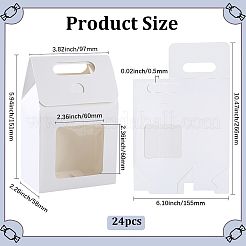 Rechteckige Geschenkboxen aus Papier mit klarem Fenster&nbsp;CON-WH20003-02C
