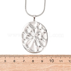 Collares colgantes ovalados texturizados de acero inoxidable 304 para mujer&nbsp;NJEW-C117-01B-P
