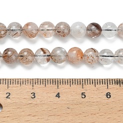 Natürliche Kupfer-Rutilquarz-Perlenstränge&nbsp;G-L642-B07-6mm