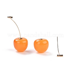 Aretes colgantes de resina de cereza realistas&nbsp;LS-EJEW-F274-01A