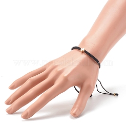 Kreuzmessingperlen verstellbare Nylonfaden-Kordelarmbänder&nbsp;BJEW-JB06396-02