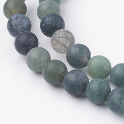 Chapelets de perles en agate mousse naturelle&nbsp;G-G735-62F-6mm