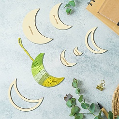8 pièces 8 anneaux de cerceau en bois de style macramé pour la fabrication artisanale de bricolage&nbsp;DIY-WH0545-007