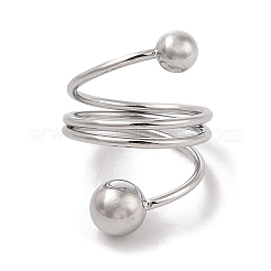 Bagues de manchette en spirale en acier inoxydable 304 anti-ternissement pour femmes&nbsp;RJEW-G315-08B-P