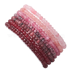 7 bracciale elastico con perline di giada malese naturale tinta&nbsp;BJEW-JB13046