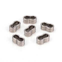 Anlaufgeschützte Schiebe-Charms/Schiebeperlen aus Edelstahl 201&nbsp;STAS-L244-08A-P