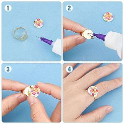 24 Stück 6 Stil verstellbare Pad-Ring-Einstellungen aus Edelstahl 304&nbsp;STAS-SC0004-75