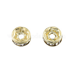 Perline di zirconi cubici trasparenti con pavé di ottone&nbsp;KK-N259-39B-01