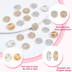 20 stücke 2 farben zink-legierung strass schmuck druckknöpfe&nbsp;FIND-WR0010-40